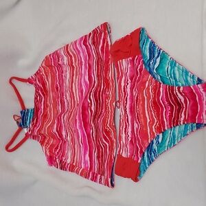 Tommy Bahama Girls Reversible 2 Piece Swimsuit